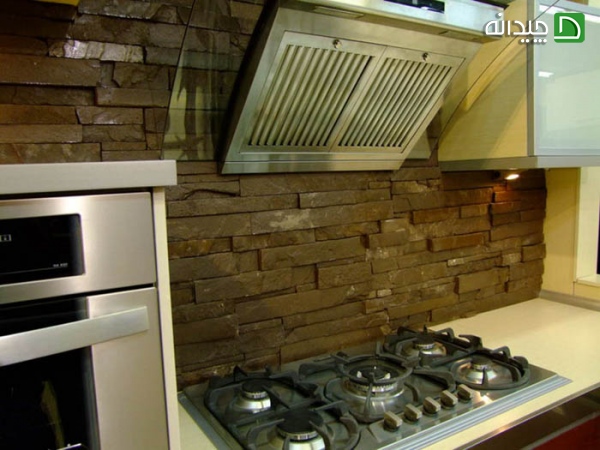 عکس سنگ آنتیک پارسیان دکور در طراحی آشپزخانه