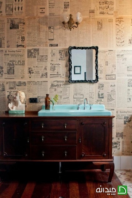 کاغذ دیواری با روزنامه, تزئین دیوار | wall-decor, wall-decor-blog | دکوراسیون ساختمان دکوروز