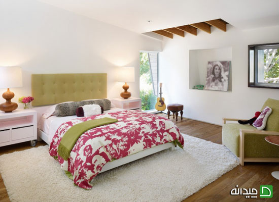 کفپوش چوبی, کاغذ دیواری اتاق خواب, رنگ مبلمان, رنگ آمیزی سقف اتاق خواب, رنگ آمیزی اتاق خواب, ترکیب رنگ اتاق خواب | wall-decor, wall-decor-blog | دکوراسیون ساختمان دکوروز